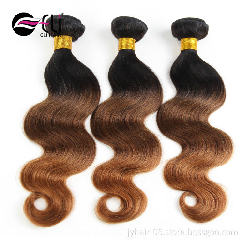Colored Ombre Hair Extension 3 Tones 1b/4/27 Brazilian Hair Unprocessed Virgin Human Hair Bundles